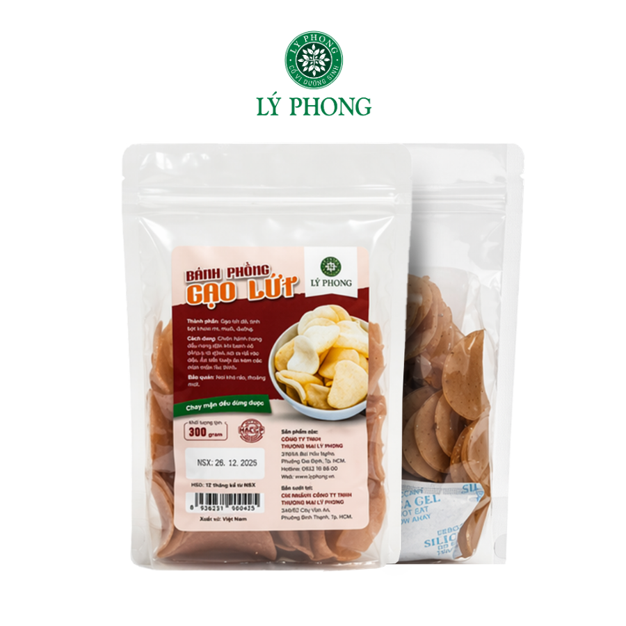 Bánh phồng gạo lứt - Bịch 300 gram